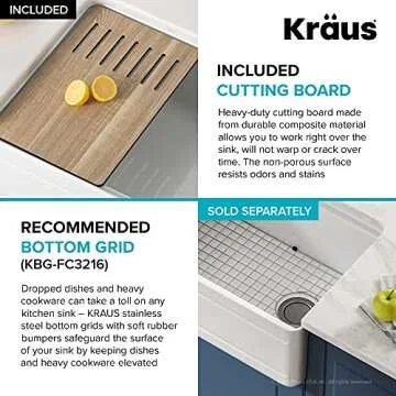 Kraus Turino 33" Farmhouse Fireclay Kitchen Sink