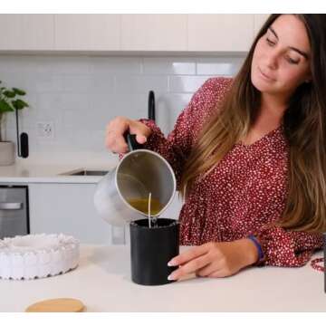 Stylish 10 Oz Black Matte Candle Jars Set of 12