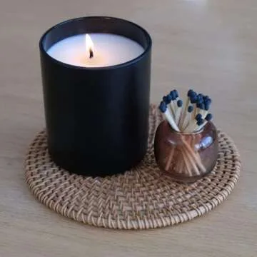 Stylish 10 Oz Black Matte Candle Jars Set of 12