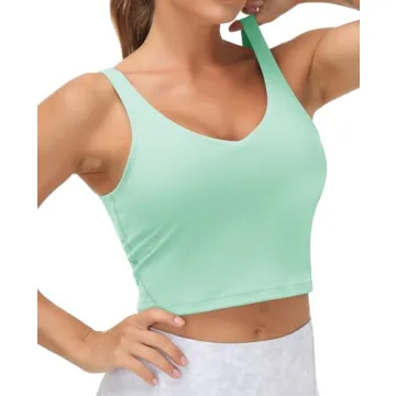 Mint Green Longline Sports Bra Medium Support Yoga Gym
