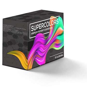 Epoxy Resin Color Pigment, Super Colors Pigment, Professional Highly Concentrated Pure Epoxy Pigment, Use with Mica Powder for Epoxy, Resin Dye, Epoxy Dye, Black Dye, 6 Colors, 6 oz Total