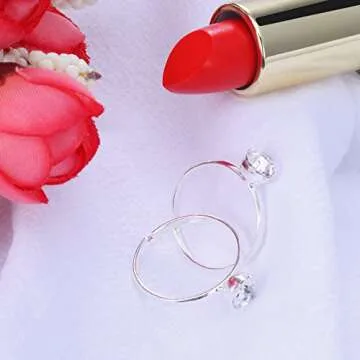 ABOAT 52 Pack Bridal Shower Rings Silver Diamond Rings for Party Supply Table Decorations Favor Accents