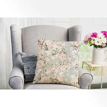 EKOBLA Watercolor Rose Pillow Cover Stylish Home Decor