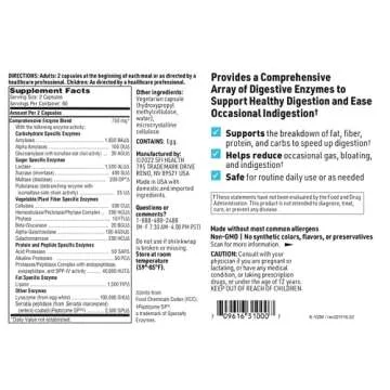 Klaire Labs Ther-Biotic Vital-Zymes Complete Digestive Enzymes - Helps Aid Digestion and Breakdown Proteins, Peptides, Carbs, Sugars, Fats & Fibers - 20 Active Enzymes (120 Count)