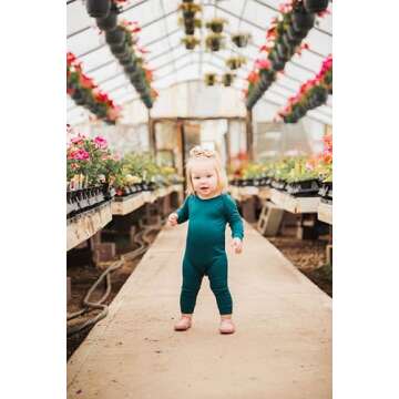 Plain Silky Long Sleeve Baby Romper (Army Green, 12-18 Months)