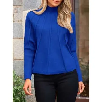 NALANISA Women's Cozy Mock Neck Batwing Sweater