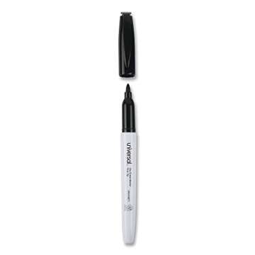 Universal UNV43671 Fine Bullet Tip Pen Style Dry Erase Marker - Black (1-Dozen)