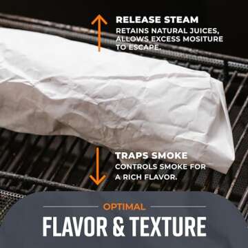 Bryco Goods White Kraft Butcher Paper Roll - Let Your Brisket Breathe Without Sacrificing Juiciness - The Best Crispier Flavorful Bark Everytime - Straight from Grill to Your Table - Better Than Foil