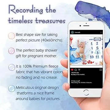 InnerSafe Baby Milestone Blanket Soft Ocean Design for Babies