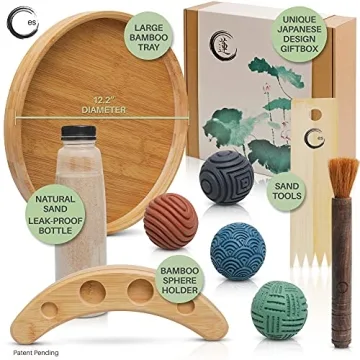 Zen Garden Kit for Desk - Bamboo Meditation Tray Gift