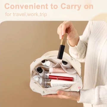 Large Corduroy Makeup Bag for Women Travel Organizer