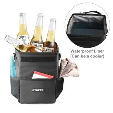 Ryhpez Car Trash Can with Lid Collapsible & Portable