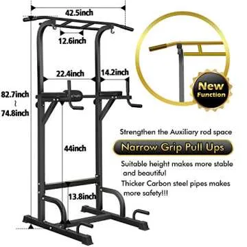 Power Tower, BangTong&Li Pull Up Bar Dip Station/Stand for Home Gym Strength Training Workout Equipm...