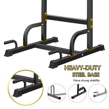 Power Tower, BangTong&Li Pull Up Bar Dip Station/Stand for Home Gym Strength Training Workout Equipment(Newer Version)