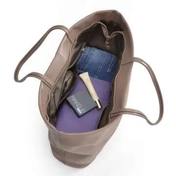 Kattee Leather Tote Bags for Women, Soft Shoulder Purse and Handbags Zipper Totes Travel Work Large