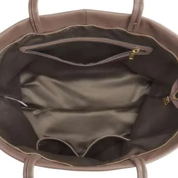 Kattee Leather Tote Bags for Women, Soft Shoulder Purse and Handbags Zipper Totes Travel Work Large