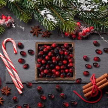 Wavwavw 100 Pcs Christmas Artificial Cranberries Fruit Fake Cranberries for Christmas Tree Decoration Wedding Garland DIY Craft Table Decoration Photo Props