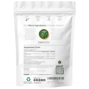 Organic Chlorella Tablets, 500mg Per Tablet, 720 Tabs (360 Grams), 4 Months Supply, Broken Cell Wall...