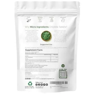 Organic Chlorella Tablets, 500mg Per Tablet, 720 Tabs (360 Grams), 4 Months Supply, Broken Cell Wall...