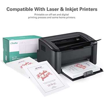 Ohuhu A7 Printable White 5x7 Envelopes 250 Pack - Quick Self Seal, for 5x7 Cards, Perfect for Christmas Cards, Weddings, Invitations, Photos, Graduation, Baby Shower, 5.25 x 7.25 inches