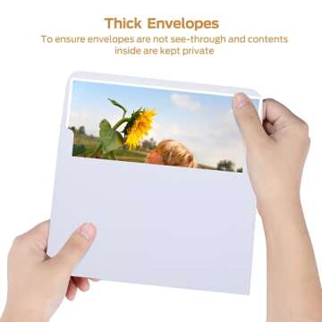 Ohuhu A7 Printable White 5x7 Envelopes 250 Pack - Quick Self Seal, for 5x7 Cards, Perfect for Christmas Cards, Weddings, Invitations, Photos, Graduation, Baby Shower, 5.25 x 7.25 inches