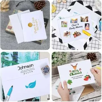 Ohuhu A7 Printable White 5x7 Envelopes 250 Pack - Quick Self Seal, for 5x7 Cards, Perfect for Christmas Cards, Weddings, Invitations, Photos, Graduation, Baby Shower, 5.25 x 7.25 inches