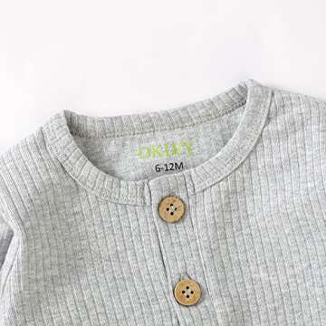 okdiy Organic Cotton Newborn Baby Boy Girl Clothes Unisex Romper Infant Solid Long Sleeve Jumpsuit Coming Home Outfit