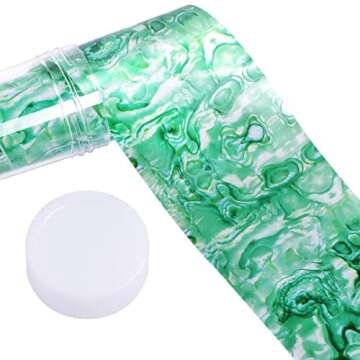 5 Bottles Marble Nail Foil Transfer Sticker, Kissbuty Marble Nail Art Stickers Tips Wraps Foil Transfer Adhesive Glitters Acrylic DIY Nail Decoration