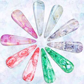 5 Bottles Marble Nail Foil Transfer Sticker, Kissbuty Marble Nail Art Stickers Tips Wraps Foil Transfer Adhesive Glitters Acrylic DIY Nail Decoration