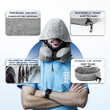 Cuddool Hoodie Travel Pillow for Ultimate Comfort