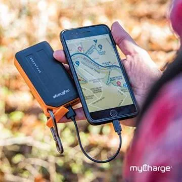 myCharge Adventure Camping Portable Charger Power Bank 6700 mAh Rugged Outdoor External Battery Pack with Carabiner Clip - USB Accessories, Bluetooth Speaker, Cell Phone (iPhone, Android for Samsung)