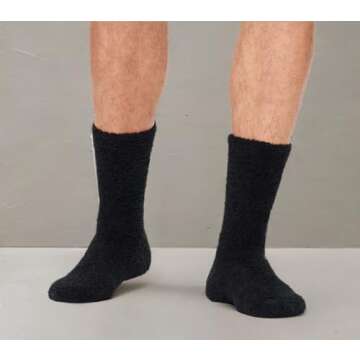 UGG Men's Fincher Ultra Cozy CrewSocks, Black, O/S