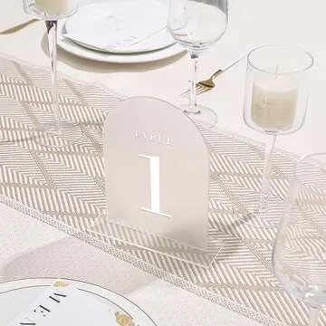 Elegant Frosted Acrylic Table Numbers for Events