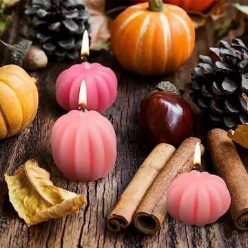 Mtlee Pumpkin Candles for Thanksgiving Fall Decor