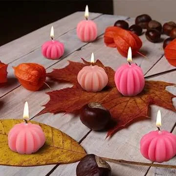 Mtlee Pumpkin Candles for Thanksgiving Fall Decor