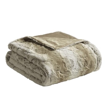 Madison Park Zuri Soft Plush Luxury Oversized Faux Fur Throw Blanket