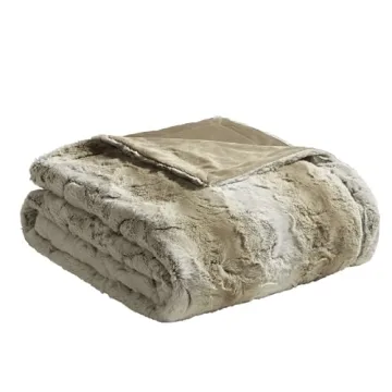 Madison Park Zuri Soft Plush Luxury Oversized Faux Fur Throw Blanket