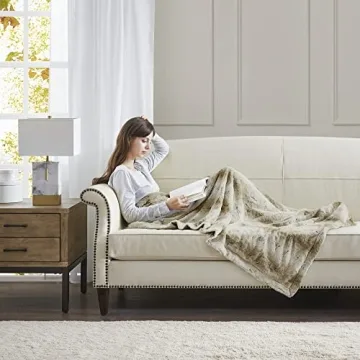 Madison Park Zuri Luxurious Faux Fur Throw for Any Occasion