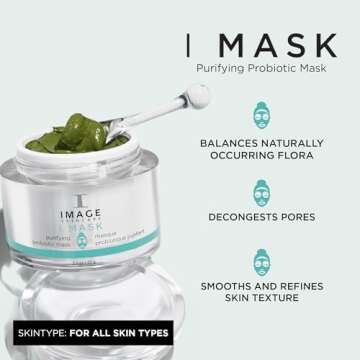 IMAGE Skincare, I MASK Purifying Probiotic Mask, Clay and Charcoal Facial Mask, Refine, Balance and ...