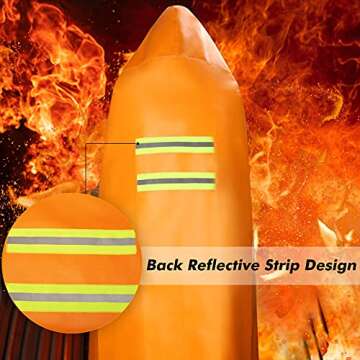 DIBBATU Fireproof Cloak, Fireproof Cape, 63*56 Inch Fireproof Hooded Cloak, Fire Emergency Survival Safety Blanket Full Body Protection, Flame Retardant Heat Insulation, Fire Escape Suit for Household