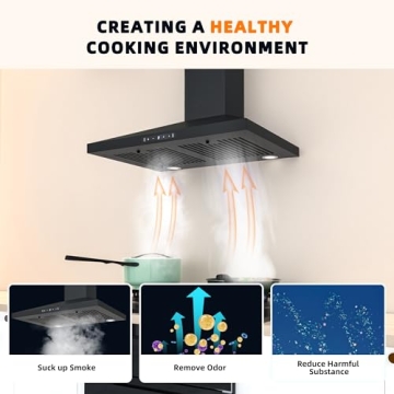 FIREGAS 30 inch Black Range Hood with Powerful Suction and Gesture Control