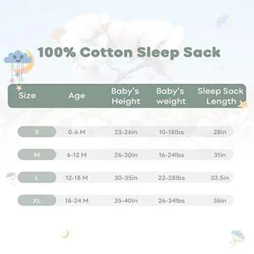 Yoofoss Baby Sleep Sack 0-6 Months Wearable Blanket for Babies 100% Cotton 2-Way Zipper TOG 0.5 Toddler Sleeping Sack 3 Pack, Sleep Sacks