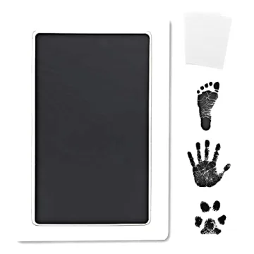 Inkless Large Clean Touch Ink Pad Kit for Baby Footprint, Handprint & Pet Paw Print - No Ink Mess, C...
