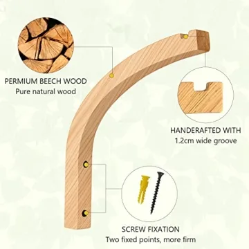FGSAEOR Wooden Plant Hanger Hooks for Home Decor