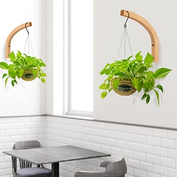 FGSAEOR Wooden Plant Hanger Hooks for Home Decor