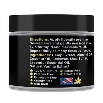 Medical Miracles Hemp 500 Mg Ultra Strength Healing Salve Ideal for HIPS, Joints, Neck, Back, Elbows, Fingers, Hands, and Knees Made in USA