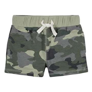 Gerber Baby Boy's Toddler 3-Pack Pull-On Knit Shorts, Green Camo, 3-6 Months