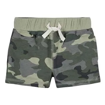 Gerber Baby Boy's Toddler 3-Pack Pull-On Knit Shorts, Green Camo, 3-6 Months