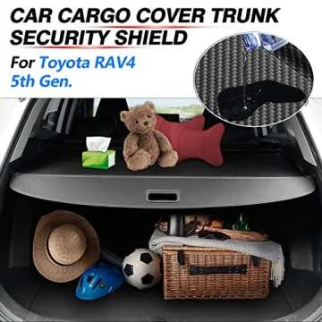 Powerty Cargo Cover for 2019-2024 2025 Toyota RAV4 Accessories Trunk Cover Retractable Trunk Shieldi...