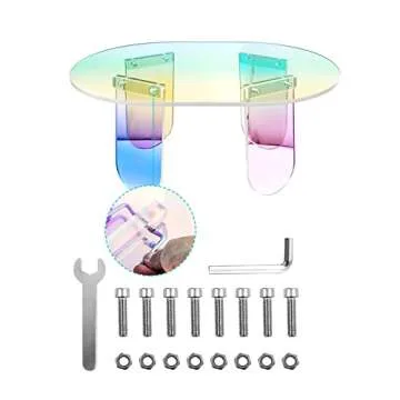 KSacry Acrylic Coffee Tables — Modern Accent Night Stand Iridescent Table Coffee Table Side Table Round End Table Modern Chic Desk-Living for Office Home (27.6" L X 19.7" W X 13.8" H)